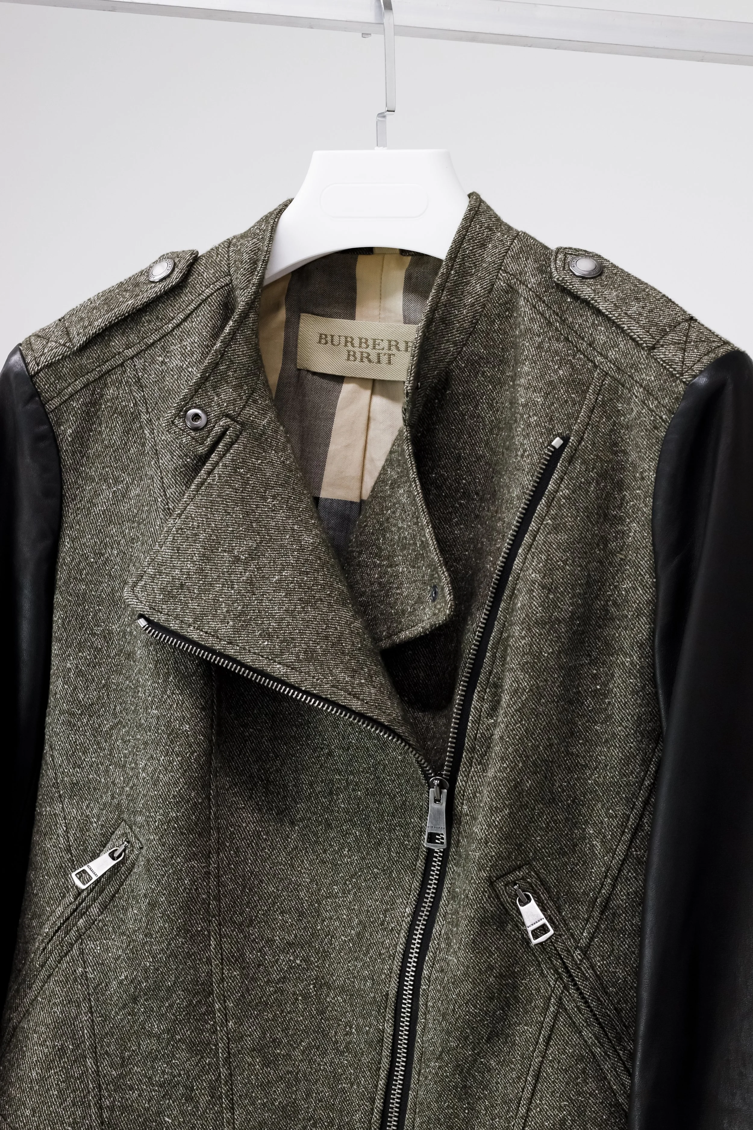 Burberry brit sales leather biker jacket